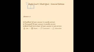 Level 1 Daily Math Quiz With General Edition 5Q Apr 13 2026