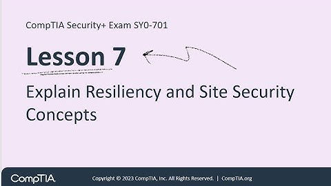 Explain Resiliency and Site Security Concepts- CompTIA Security+ Exam SY0-701