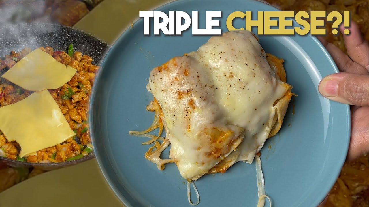 Baked Cheesy Chicken Wraps | Triple Cheese?!