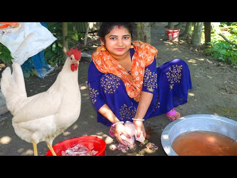 village girl amazing chicken cutting skills || lady slaughter  || মুরগি কাটার ভিডিও