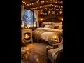 Sleep in a Cozy Snowy Cabin Winter Ambience with Crackling Fireplace Sounds and Relaxing Snow