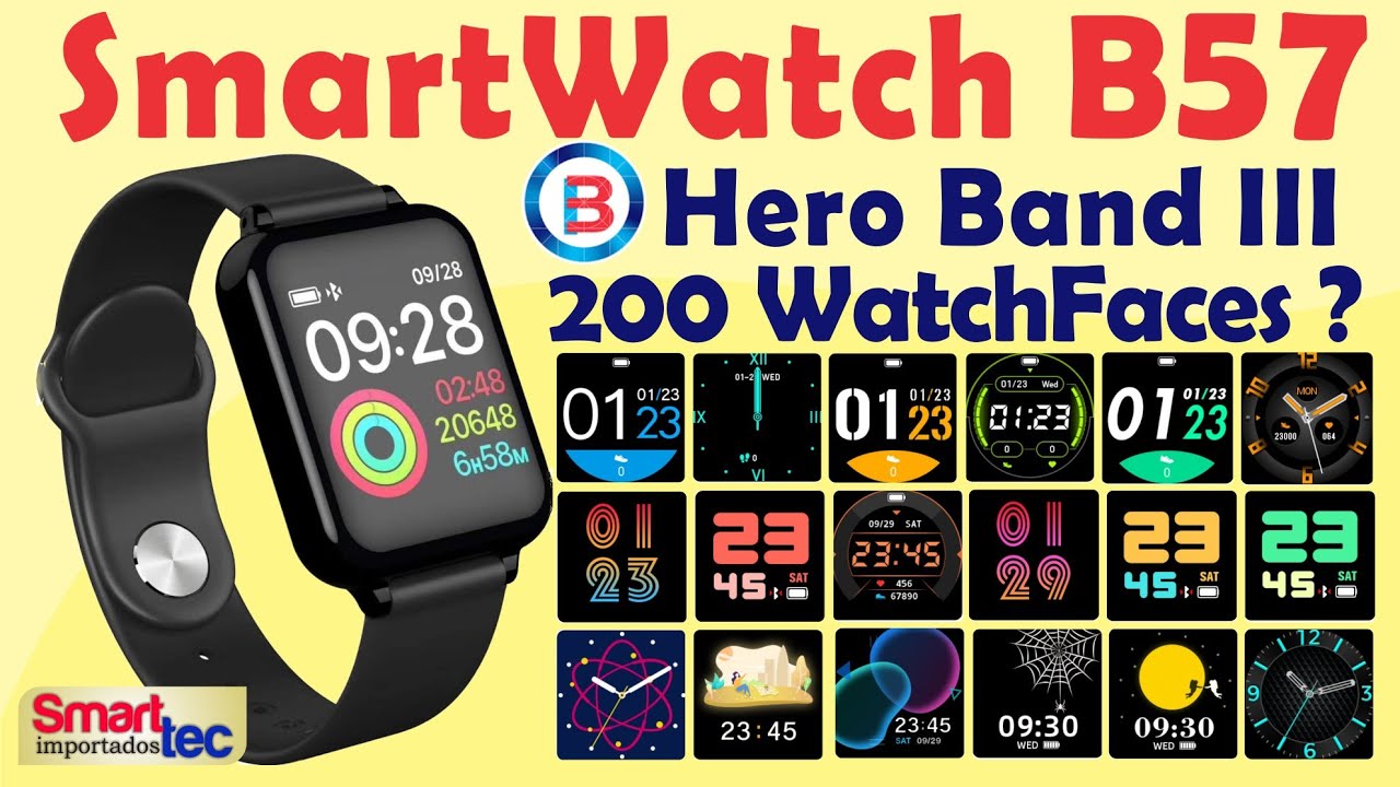 Encontre Relógio Smartwatch B57 Hero Band 3 Recebe Msg Whats C/ Monitor  Cardíaco - 01Esporte - Artigos Esportivos