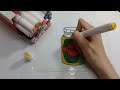 Satisfying coloring Pickles 🥒 | Acrylic Markers ASMR#coloring#ASMR#relaxing#coloringbook