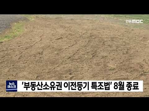 '부동산소유권 이전등기 특조법' 8월 종료 / 안동MBC