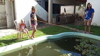 PESCANDO NA PISCINA - E O FINAL UMA SURPRESA 😸