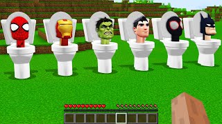 What INSIDE SKIBIDI TOILET OF ALL SUPERHEROES in MINECRAFT! SPIDER MAN! IRON MAN! MILES MORALES!HULK