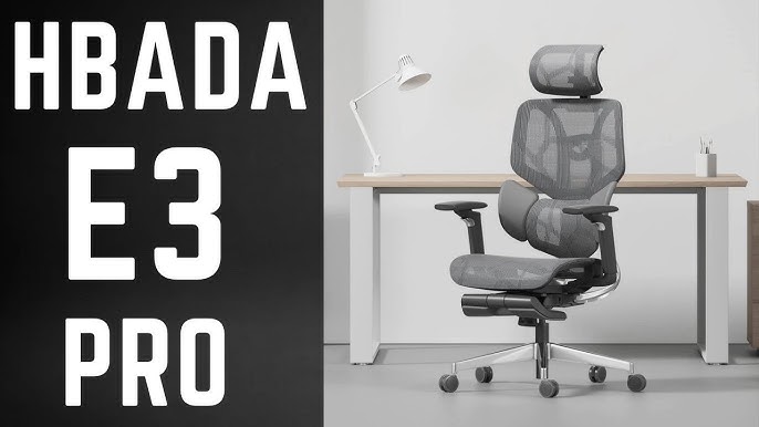 Hbada Ergonomic Office Chair Elastic Adaptive Adjustment Back Lumbar Support  Computer Chair, High-Density Breathable Nylon Mesh Aluminum Alloy Bracket  Desk Chair with Footrest 