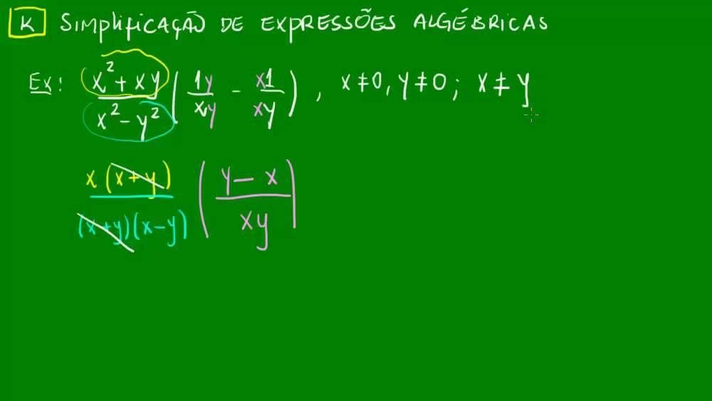 Simplificação de expressões algébricas - Matemática básica 