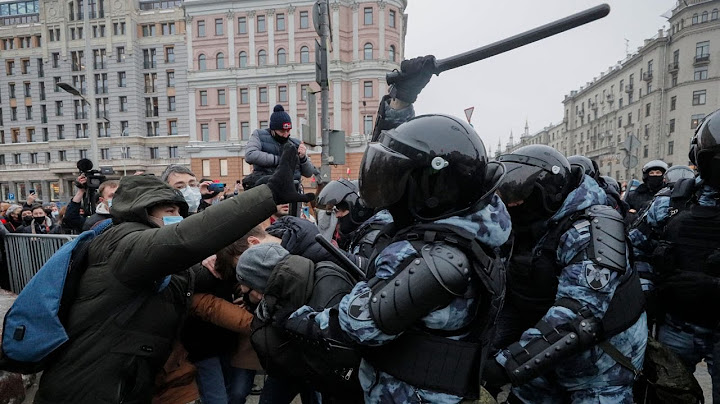Clashes as hundreds arrested at pro-Alexei Navalny protests – including his wife