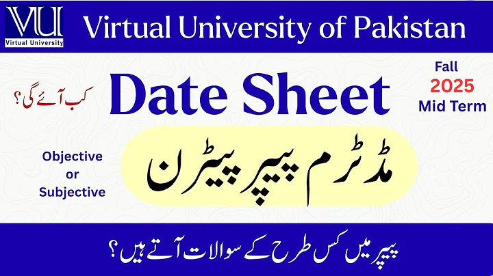 vu date sheet 2025 | vu mid term exams paper pattern | date sheet excepted date