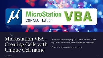 Microstation VBA - Creating Cells using VBA Userform - Unique Cell names