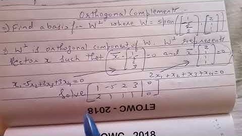 ECE, ESLA, 18EC44, Module 4, Orthogonal Complement
