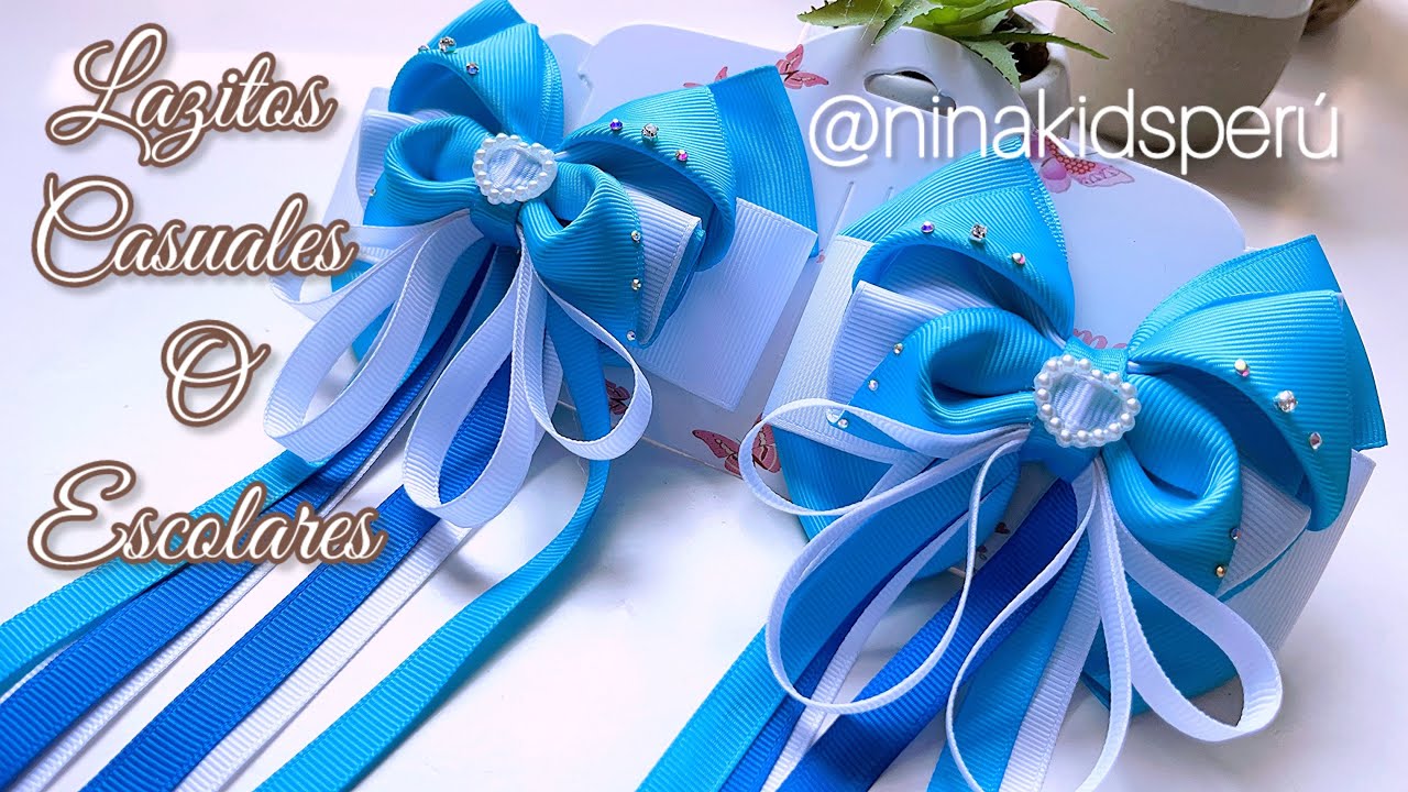 Lo último 🎀 LAZO LUNA 🎀 cómo hacer lazitos en pares con CINTA de 4 cm BORLON FALLA POPOTILLO GROSS