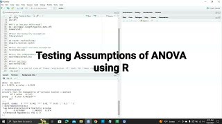 Hypothesis Testing in R:  Testing Assumptions in ANOVA