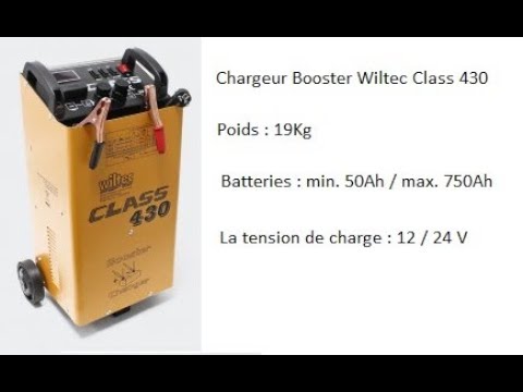 WilTec Chargeur de Batterie 12V 24V Moto Voiture Auto Boost 430 Chargement  Rapide Véhicule Chantier