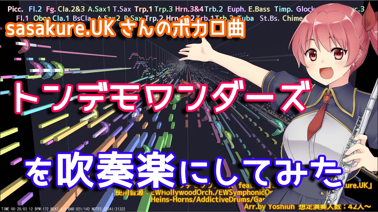 【sasakure.UK】トンデモワンダーズを吹奏楽にしてみた【音工房Yoshiuh】