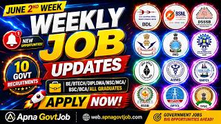 Weekly Job Updates 2026 🔥 BE/BTech, Diploma, BSc/BCA/MCA Govt Jobs | Apply Fast!
