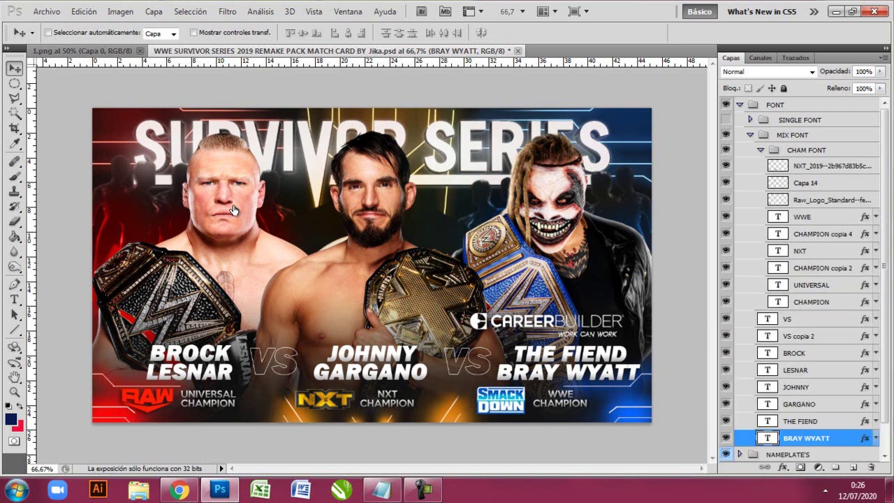 COMO HACER UNA MATCH CARD DE WWE 2020 BIEN EXPLICADO - YouTube