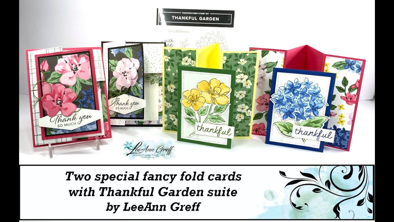 Two special fun fold cards with Lovely Garden