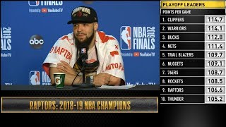 Fred Vanvleet Postgame Reaction Warriors Vs Raptors Game 6 2019 Nba Finals