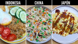 Tres arroces fritos: Nasi Goreng, Yangzhou y Omurice