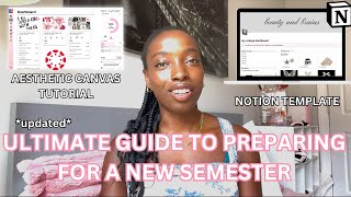 MY ULTIMATE NEW SEMESTER PREP 2024 | upgrading your Notion, google calendar tips, & Canvas makeover