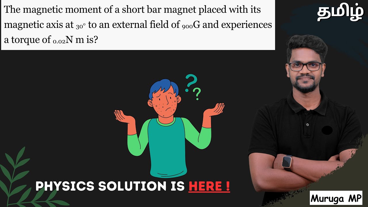 The magnetic moment of a short bar magnet placed with its magnetic axis ...