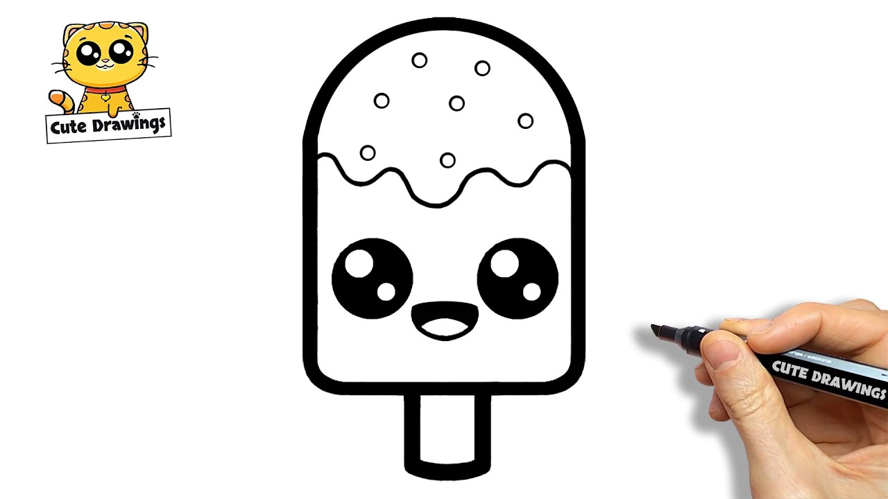 How to draw a cute ice cream