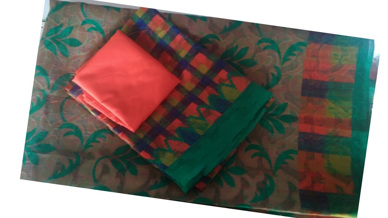 Checked blouse designs/ fancy cotton saree model blouse design with beads/checked blouse back neck