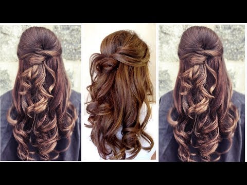 Half Up Half Down Waves Hairstyle Partial Updo Hairstyle Ideas