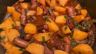 Polvo Guisado - A Receita da Minha Mäe  - Portuguese Octopus Stew -  My moms recipe