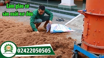 MÁY BĂM XƠ DỪA, rơm rạ 3A11Kw || Làm giàu từ xơ dừa tại Củ Chi