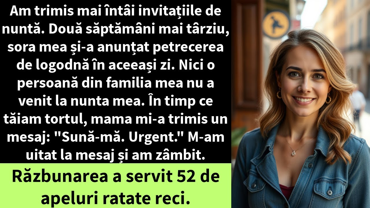 Am trimis mai întâi invitațiile de nuntă. Două săptămâni mai târziu, sora mea și-a anunțat