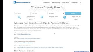 Wisconsin Property Records (Search Real Estate / Tax Info By Name and Address).