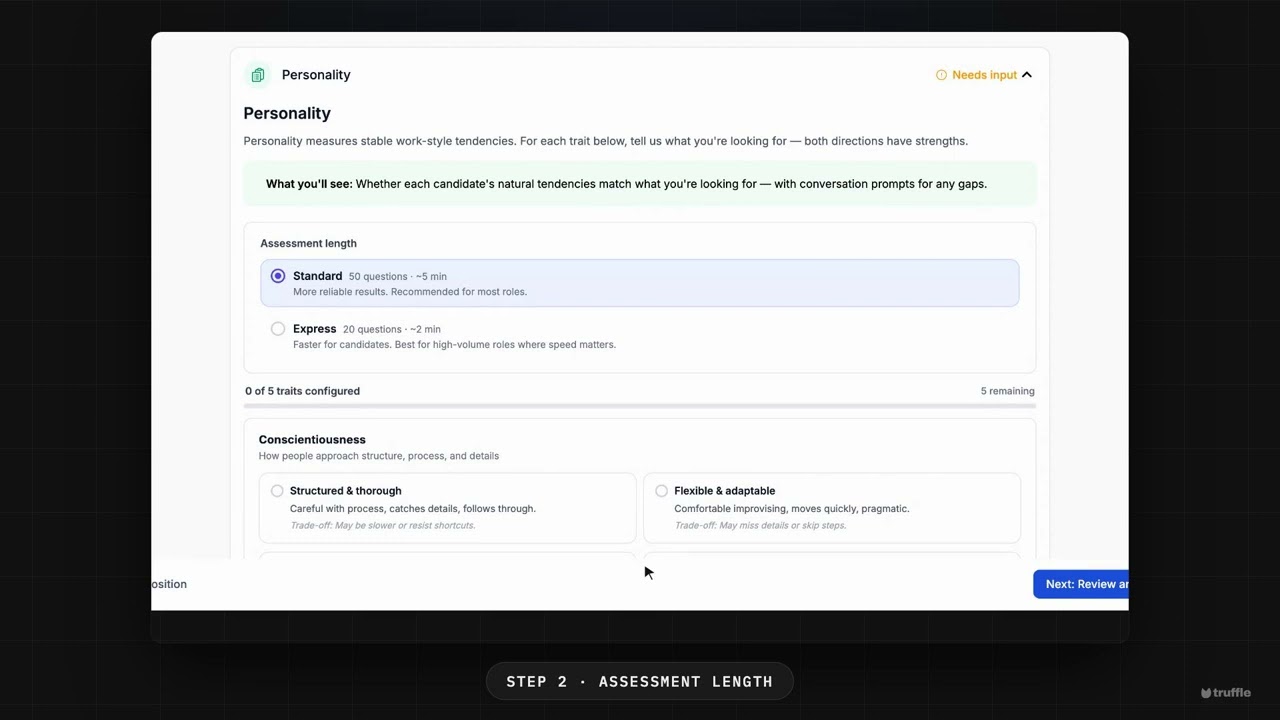 Video thumbnail: How to add a personality assessment for hiring