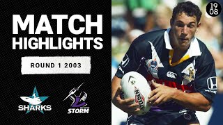 Billy Slater's debut | Cronulla Sharks v Melbourne Storm, Round 1, 2003 | Match Highlights | NRL