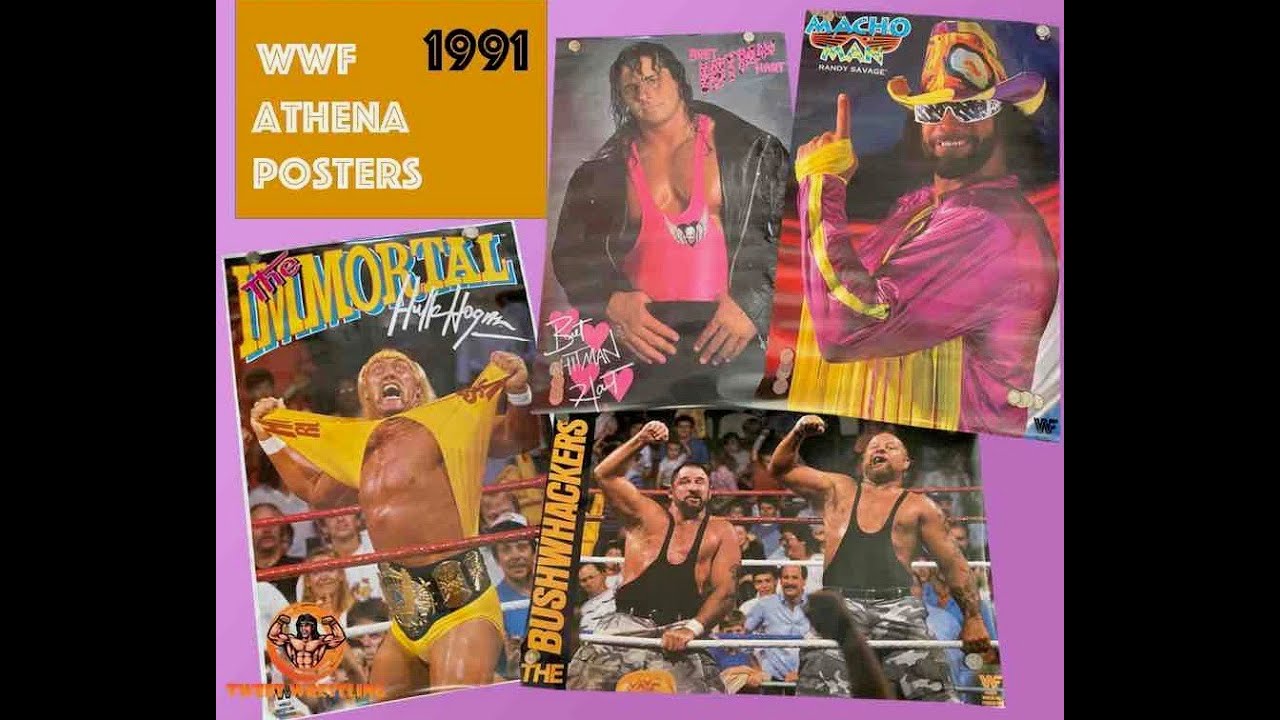 WWF WWE Athena Wrestling Poster Collection From 1991 - Retro Merchandise Rarities