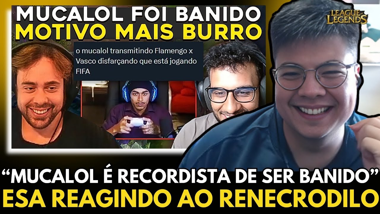 🚨 ELE FEZ DE NOVO! KKKKK "MUCALOL É RECORDISTA DE SER BANIDO" -  ESA REAGE E COMENTA AO @Renecrodilo