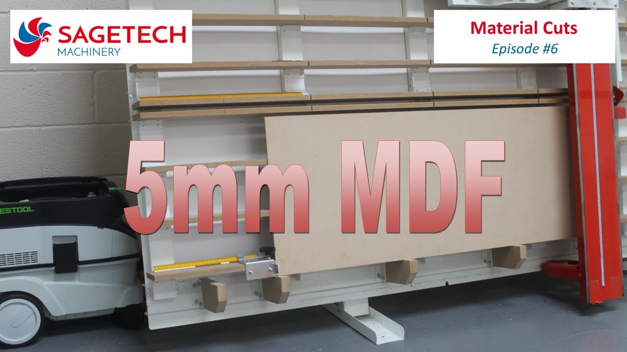 Sagetech Machinery's Vertical Panel Saw Cutting 5mm MDF
