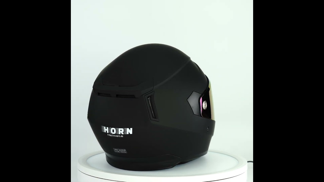 HORN Helmets Motorradhelm Predator matt H838 BLUE Iridium Visier + KLARES Visier