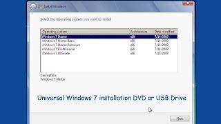 how to create a windows 7 universal installation dvd or usb drive