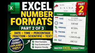 Excel Number Formats Explained (Part 2): Date, Time, Percentage, Fraction, Scientific & Text