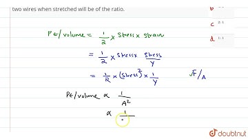 Two wires of the same material and length but diameters in the ratio 1:2 are stretched by the sa...