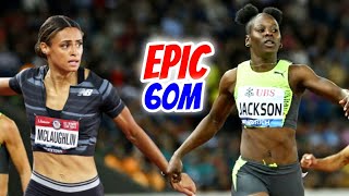 Epic 60m| Shericka Jackson Battles Sydney McLaughlin At New Balance Indoor Grand Prix