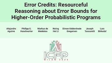 [ICFP24] Error Credits: Resourceful Reasoning about Error Bounds for Higher-Order Probabilistic(…)