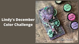 Mixed Media Tag Tutorial - Lindy&#39;s December Color Challenge