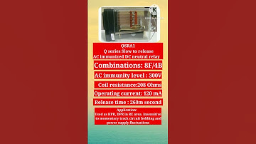 QSRA1 Relay ||slow to release relay #QSRA1 #relay#railwaysignalling #signal #railway #Q_series_relay