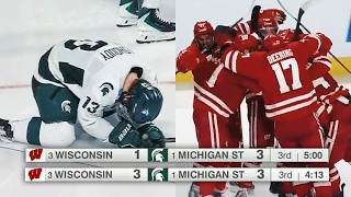 SHOCKING full finish to Wisconsin-Michigan State in hockey regional finals