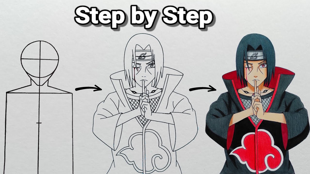 How To Draw Itachi Uchiha  Naruto - Easy Tutorial 