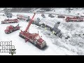 GTA 5 Real Life Mod #231 Ace Towing Responds To A 20 Car Chain Reaction Pile Up Crash In The Snow